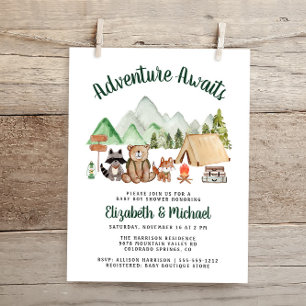 Woodland Camping Couples Baby shower Invitation