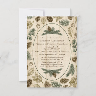 Woodland Camping Family Reunion Jamboree BBQ Kaart