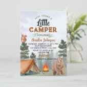 Woodland Camping Mountain Baby shower Kaart (Staand voorkant)