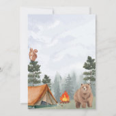 Woodland Camping Mountain Baby shower Kaart (Achterkant)
