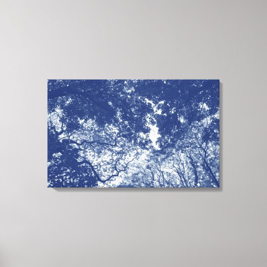 Woodland Canopy 02 - Cyanotype Effect Canvas Afdruk (Voorkant)