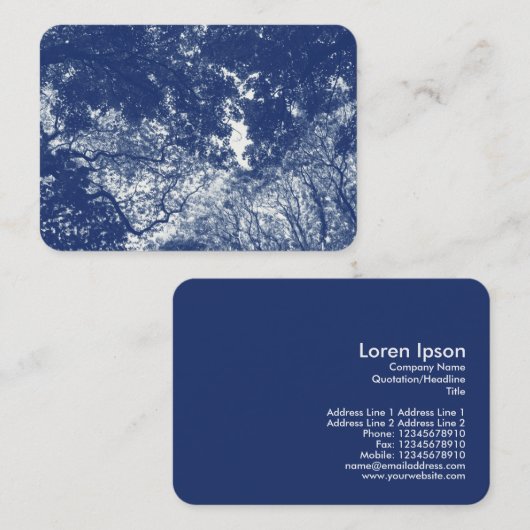 Woodland Canopy 02 - Cyanotype Effect Visitekaartje (Voorkant / Achterkant)
