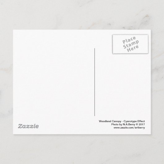 Woodland Canopy - Cyanotype Effect Briefkaart (Achterkant)