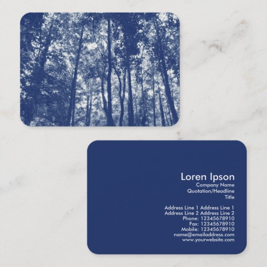 Woodland Canopy - Cyanotype Effect Visitekaartje (Voorkant / Achterkant)