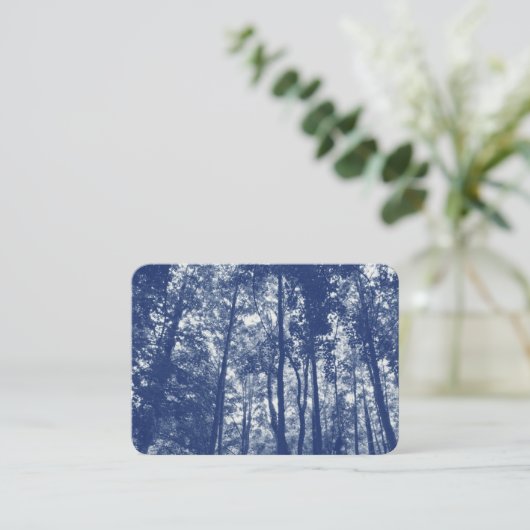 Woodland Canopy - Cyanotype Effect Visitekaartje (Staand voorkant)
