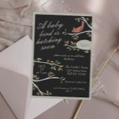 Woodland Cardinal Bird Nest Baby shower Kaart