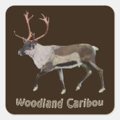 Woodland Cariou Vierkante Sticker (Voorkant)