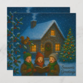 Woodland Carol Choir Feestdagenkaart (Voorkant / Achterkant)