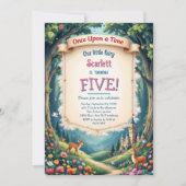 Woodland Castle Whimsical Fairytale Kid's Birthday Kaart (Voorkant)