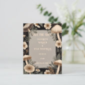 Woodland Charm: een botanische huwelijksuitnodigin Briefkaart (Staand voorkant)