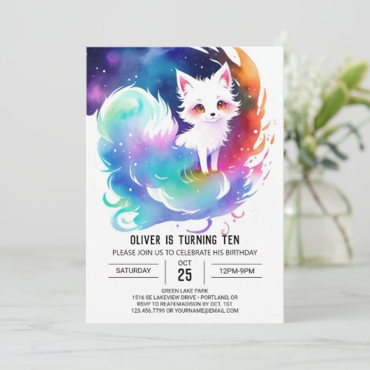 Woodland Charm Fox Verjaardag Kaart (Staand voorkant)