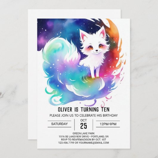 Woodland Charm Fox Verjaardag Kaart (Voorkant / Achterkant)