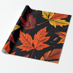 Woodland Charm: Herfstblad Collage Cadeaupapier