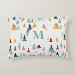 Woodland Charm Tranquil Trees Monogram Kussen
