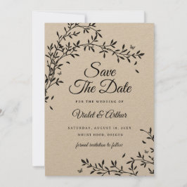 Woodland Charm Wedding Bewaar de datum Kaart