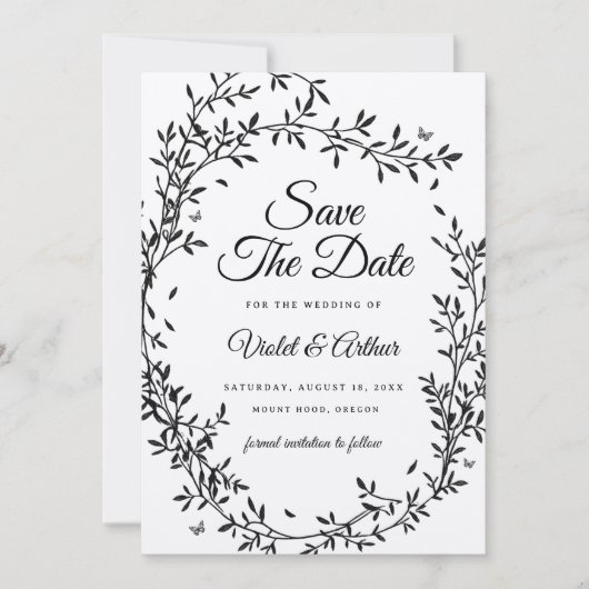 Woodland Charm Wedding Bewaar de datum Kaart (Voorkant)
