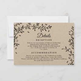 Woodland Charm Wedding Details Kaart