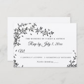 Woodland Charm Wedding RSVP Kaart (Voorkant / Achterkant)