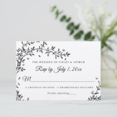 Woodland Charm Wedding RSVP Kaart (Staand voorkant)