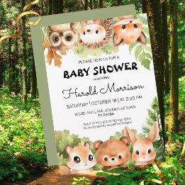 Woodland Charming Forest Vrienden Baby shower Kaart
