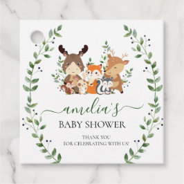 Woodland Chic groen bos dier dank u Bedankjes Labels