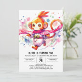 Woodland Chic Monkey Verjaardag Kaart (Staand voorkant)