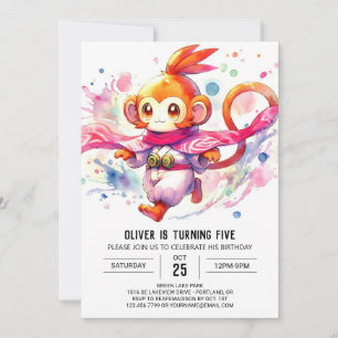 Woodland Chic Monkey Verjaardag Kaart