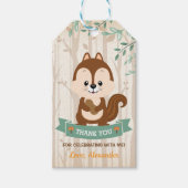 Woodland Chipmunk Forest Verjaardag Baby shower Cadeaulabel (Voorkant)