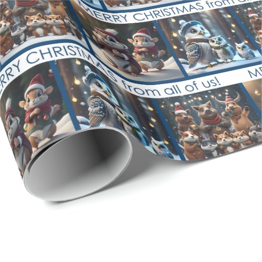 Woodland Christmas Animals - van ons allemaal Cadeaupapier (Rol Hoek)