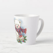 Woodland Christmas Bear Mug, Cute Holiday Fawn Cup Latte Mok (Rechterhoek)