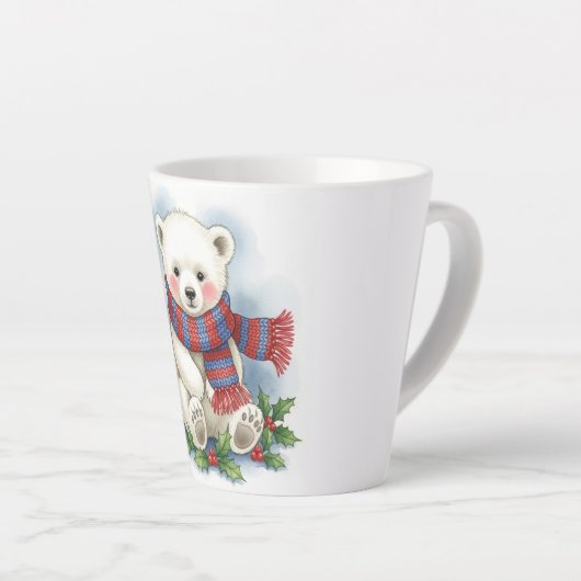 Woodland Christmas Bear Mug, Cute Holiday Fawn Cup Latte Mok (Rechterhoek)