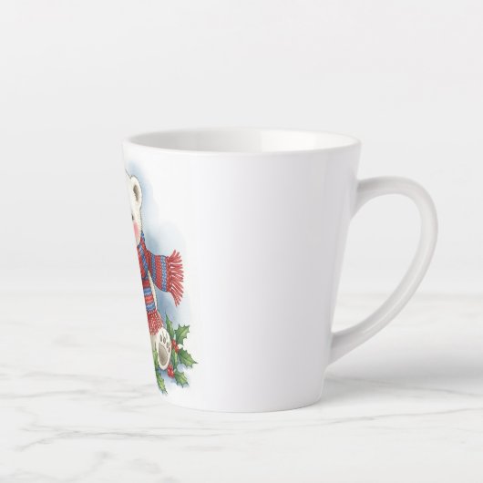 Woodland Christmas Bear Mug, Cute Holiday Fawn Cup Latte Mok (Rechts)