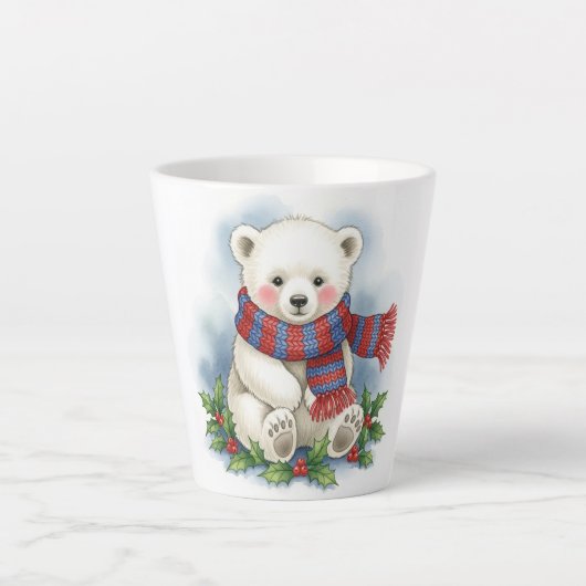 Woodland Christmas Bear Mug, Cute Holiday Fawn Cup Latte Mok (Voorkant)