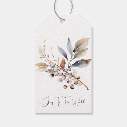 Woodland Christmas Berries Cadeaulabel (Voorkant)