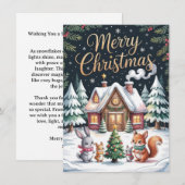 Woodland Christmas Cabin Card Feestdagenkaart (Voorkant / Achterkant)
