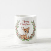 Woodland Christmas Deer Mug, Cute Holiday Fawn Cup Koffiemok (Center)