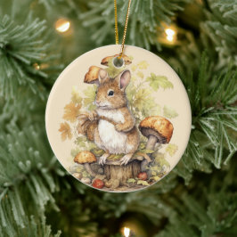 Woodland Christmas eekhoorn tekst toevoegen waterv Keramisch Ornament