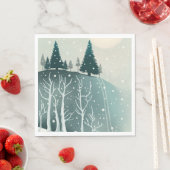 Woodland Christmas Holiday natuur. Winterbos Servet (Insitu)