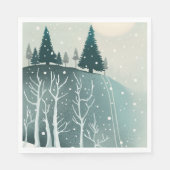 Woodland Christmas Holiday natuur. Winterbos Servet (Voorkant)