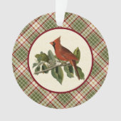 Woodland Christmas Plaid met  kardinaal Ornament (voorkant)