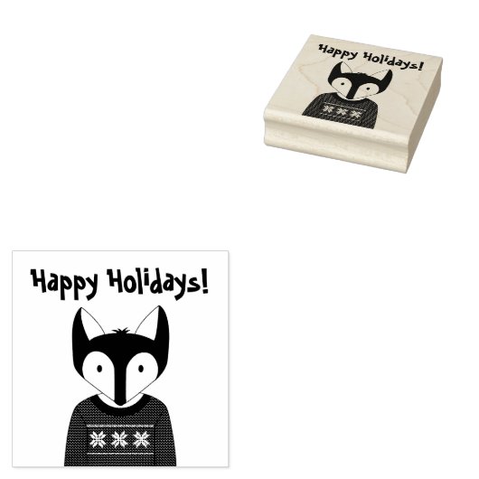 Woodland Christmas Rubber Stamp Rubberstempel (Gestempeld)