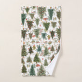 Woodland Christmas Trees,Forest Design Bad Handdoek (Handdoek)