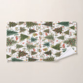 Woodland Christmas Trees,Forest Design Bad Handdoek (Handdoek)