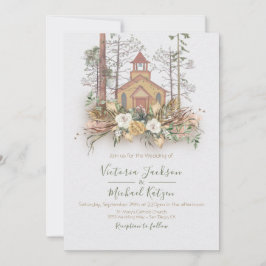 Woodland Church Forest Weduwen uitnodigingen