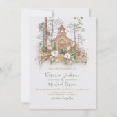 Woodland Church Forest Weduwen uitnodigingen (Voorkant)