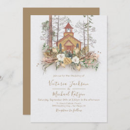 Woodland Church Forest Weduwen uitnodigingen