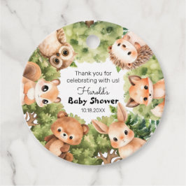 Woodland Circle Forest Vrienden Baby shower Bedankjes Labels