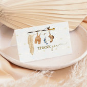 Woodland Clothesline Gevist Derby Baby Bedankt Kaart