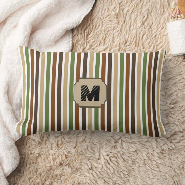 Woodland Colors Stripe Monogram Kussen (Deken)