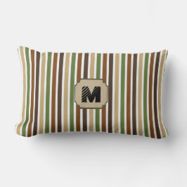 Woodland Colors Stripe Monogram Kussen